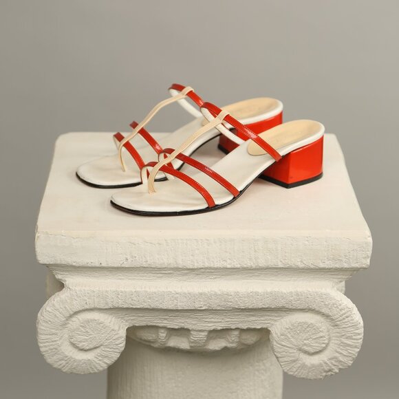 Rare GUCCI Orange-White Sandals - Picture 2 of 13